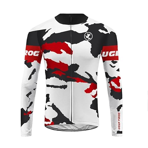 UGLY FROG Neue Winter Jersey Thermisches Fahrradtrikot Vlies Thermo Langarm Shirt Herren Breathable Radfahren Fahrrad Lange Hülsen Fahrrad Hemd Männer Langarm Fahrradbekleidung Radfahren