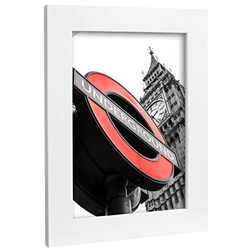 Bilderrahmen Fotorahmen 30x40 cm weiß bilderrahmen zum aufhängen MDF picture frames Farbe und 40 verschiedene Größen wählbar ohne Passepartout Rahmen London