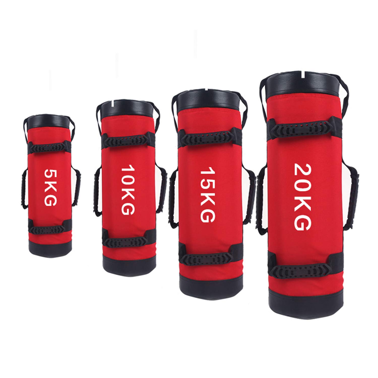 YZBBSH Power Bag Fitness Gewichtstasche Sandsäcke Mit 6 Griffen & Reißverschluss Hochleistungs Verstellbare Gewichtssack Sandbag 5KG - 30KG,Rot,20kg