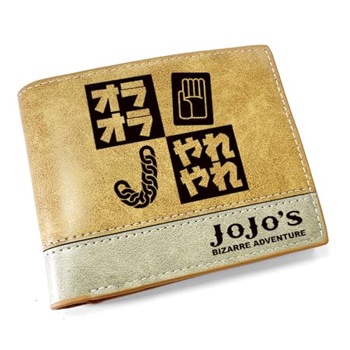 RYNDEX Jo-Jo's Bizar-re Adventu-re Anime Geldbeutel, Schmale Bi-Fold Kleines Portemonnaie, Kunstleder Kreditkartenetui Scheckkartenetui, für Teenager und Junge Mädchen(Color:Multicolor 9)