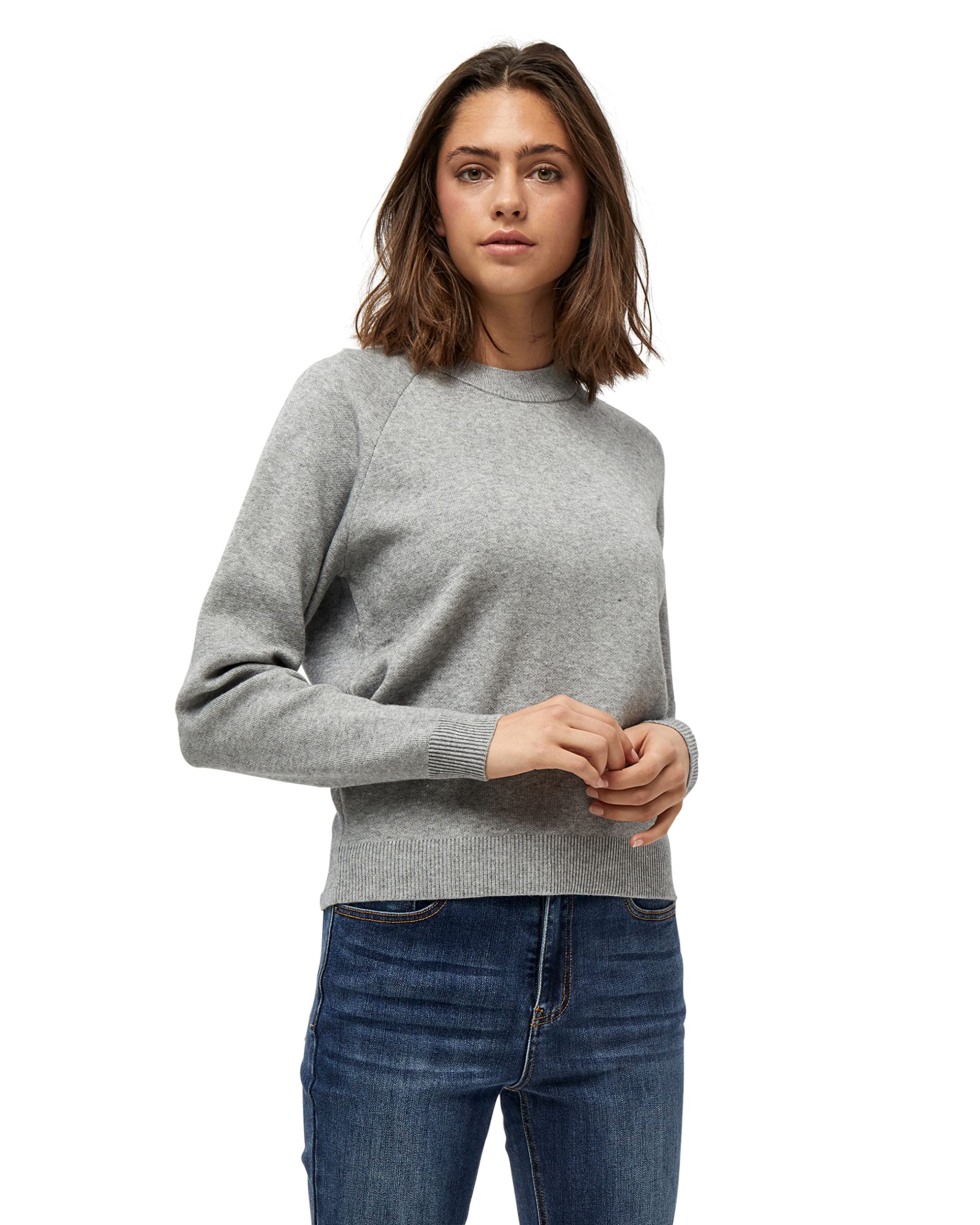 Peppercorn Rosalia Mock Neck Damen Pullover Größe XS | Damen Rollkragenpullover Grau | Strickpullover Mit Langen Ärmeln Und Stehkragen | Pullover Damen Elegant | Damenpullover Langarm