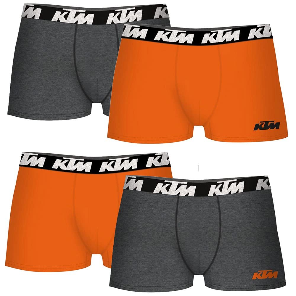 KTM Herren L-4er Set Orange und Dunkelgrau Boxershorts, bunt, Large