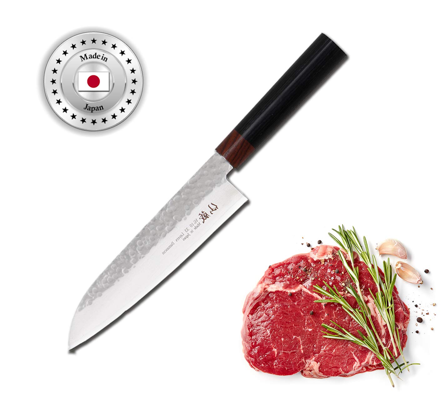 gehämmertes Santoku, Kanetsu, Japan, 33 Lagen Damast