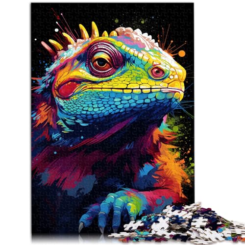 Puzzlespiel „Malen, Farbe, Chamäleon“, Kunstpuzzle für Erwachsene, 1000-teiliges Holzpuzzle mit passendem Poster und Wissensblatt, 1000 Teile (50 x 75 cm)