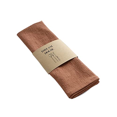 Wiederverwendbare Stoffservietten, 4 stücke 3. 0x45cm Abendtisch Servietten, wiederverwendbares Tuch Placemat, küche dauerhaftes Handtuch, zum Essen Hochzeitsfestigungsverzierung(4pcs Rust red)