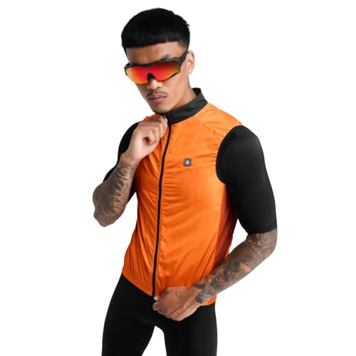 SIROKO V1 Windjacke für Radsport, Vivid Orange, Small