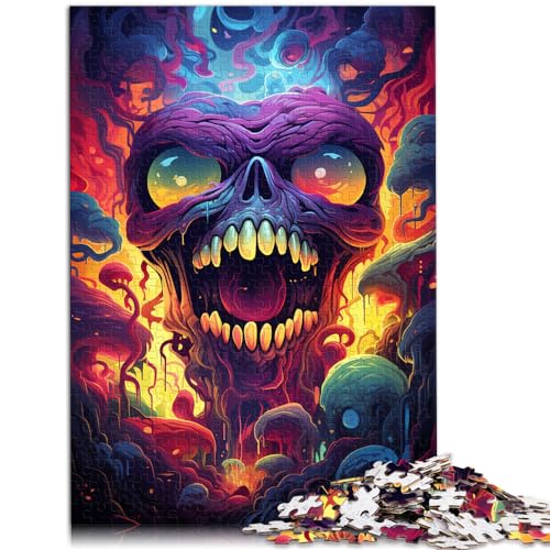 Puzzle für farbenfrohe psychedelische Neonmonster, Puzzles für Erwachsene, 1000 Puzzle-Spielzeuge, Holzpuzzle, Stressabbau-Spielzeug, 1000 Teile (50 x 75 cm)