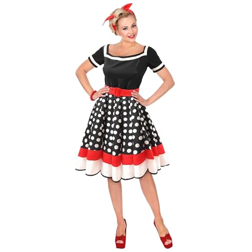 Widmann - Kostüm 50er Jahre Mode, Kleid mit Petticoat und Gürtel, Rock´n´Roll, Karneval, Mottoparty