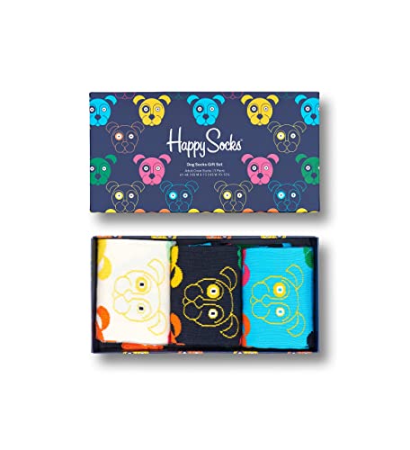 Happy Socks Unisex 3 Pack Animal Gift Box Socken, Multi, 4-11 (41-46)