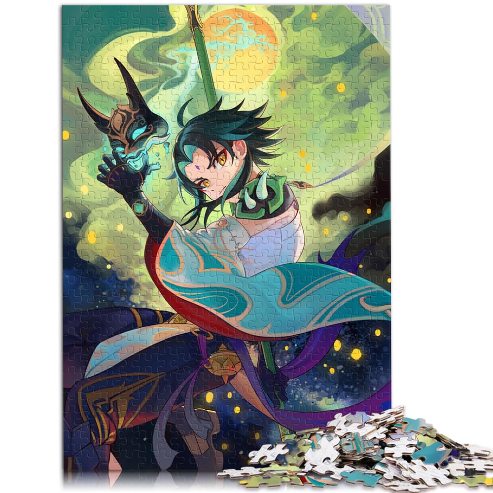 Puzzle Genshin Impact Xiao 1000-teiliges Puzzle für Erwachsene, Holzpuzzle, jedes Teil ist einzigartig – anspruchsvolles, unterhaltsames Familienspiel, 1000 Teile (50 x 75 cm)