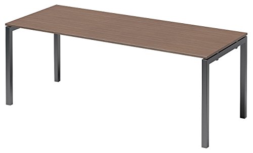 BISLEY Cito Schreibtisch, 740 mm höhenfixes U, H 19 x B 2000 x T 800 mm, Metall, Wn334 Dekor Nußbaum, Gestell Anthrazitgrau, 80 x 200 x 85 cm