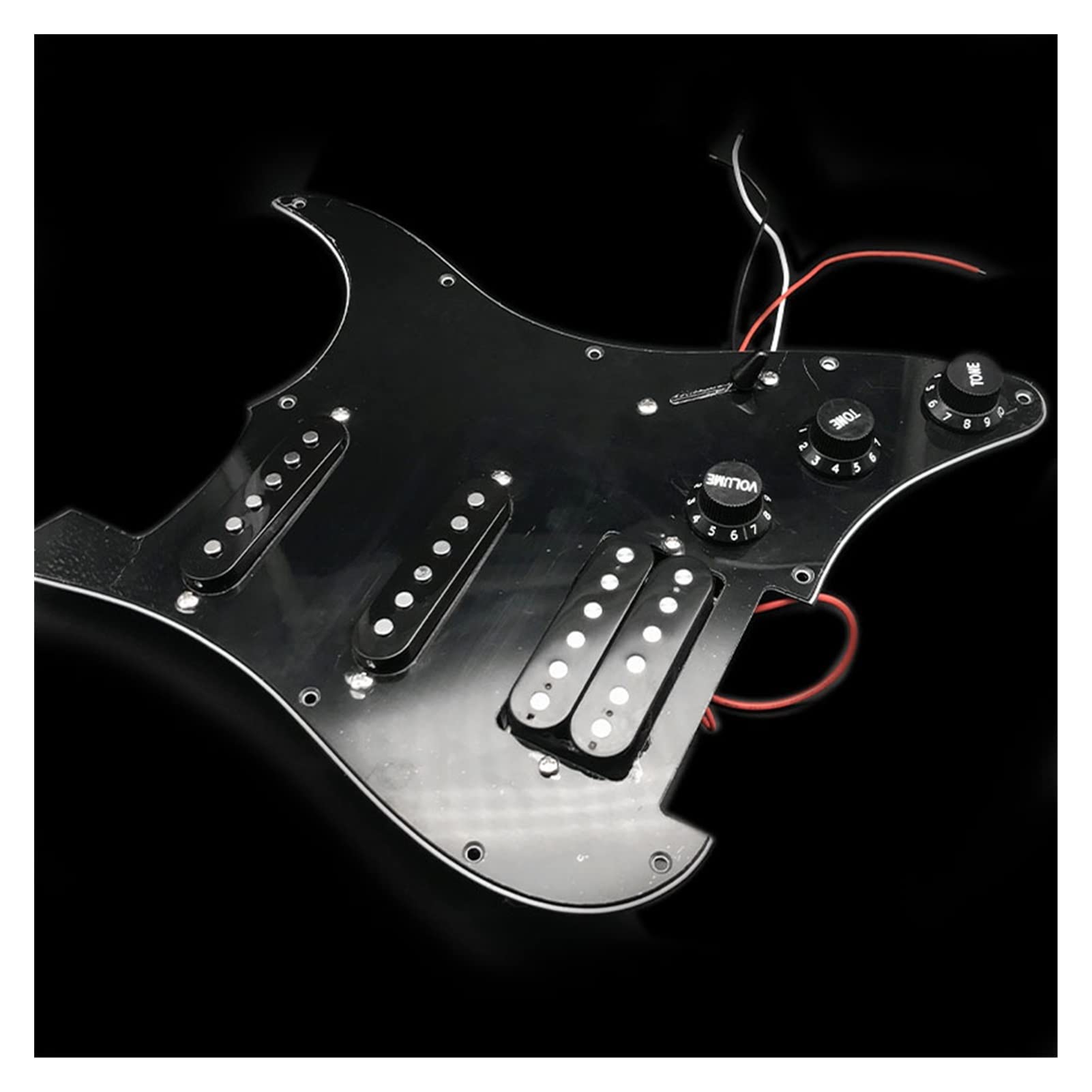 Ssh Geladene Vorverdrahtete Elektrische Gitarre Pickguard Pickup Set 3ply Pickups Guitar Black Geladenes Schlagbrett