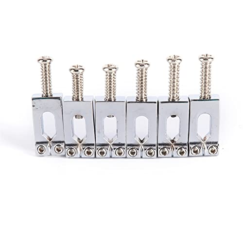 6 Stücke Metall Roller Bridge Tremolo Guitar Sattelteile Mit Schraubenschlüssel Tune-o-matic Steg (Color : Silver)