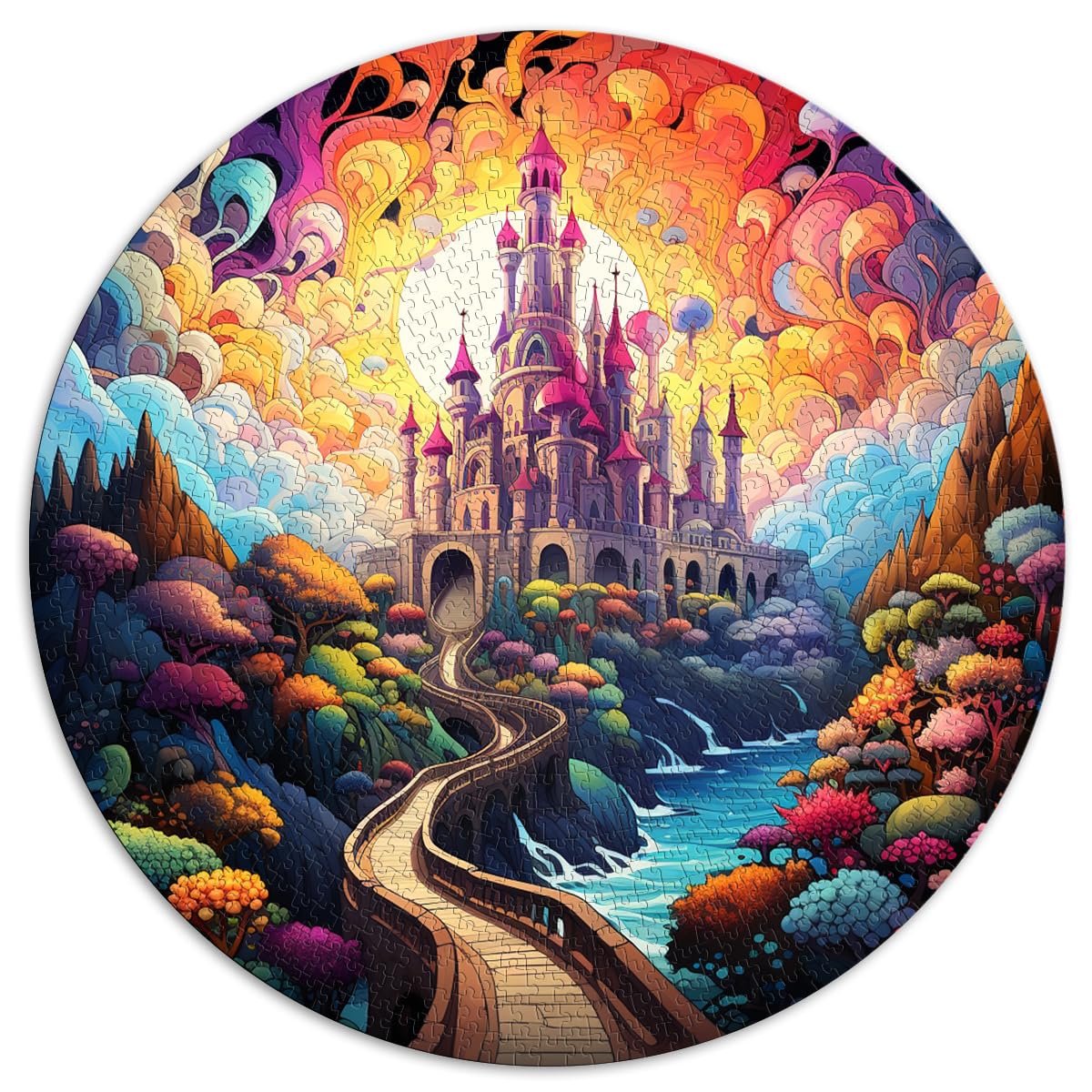 Puzzles Geschenk Psychedelisches Heiliges Land Puzzles 1000 Teile 26,5x26,5 Zoll Lernspiele Spielzeug Puzzles Lernspiele Stressabbauende Puzzles