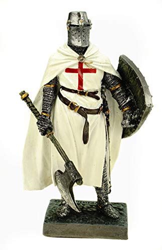 Joh. Vogler GmbH Deutscher Tempelritter mit Axt + Schild 18 cm Figur Templer Ritter Templerkreuz Deko Skulptur