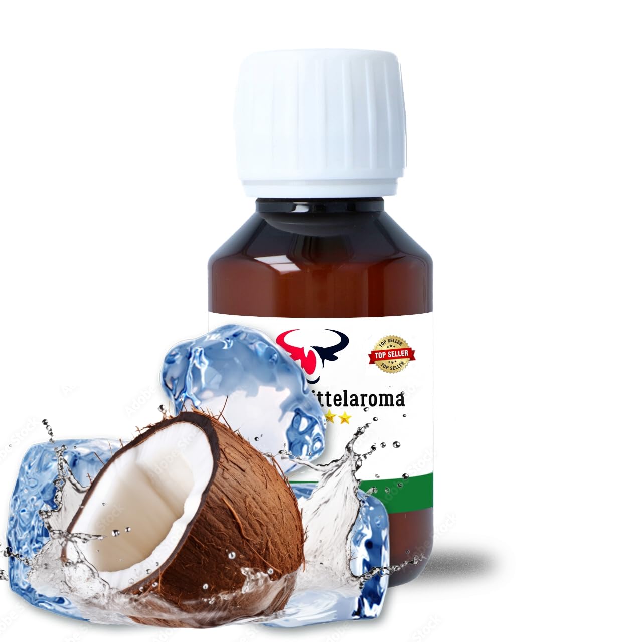 Ice Kokosnuss Konzentrat Drops konzentriertes Aroma Lebensmittelaroma Aroma zum Backen in Lebensmitteln & Getränken, für Diffuser Vernebler Nebelmaschinen Wassersprudler uvm. (100 ml) (100 ml)