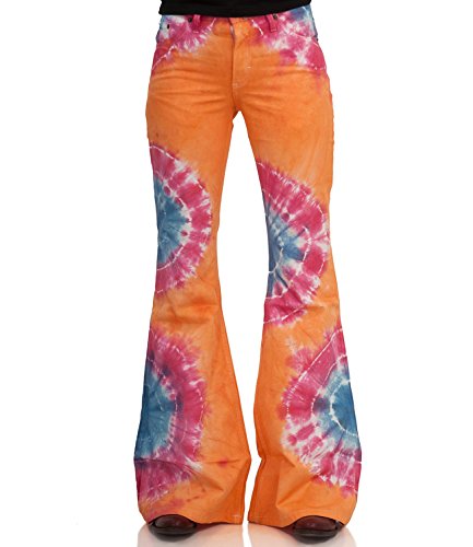 Comycom Orange Bunte Boho Batik Schlaghose Rainbow 28/34