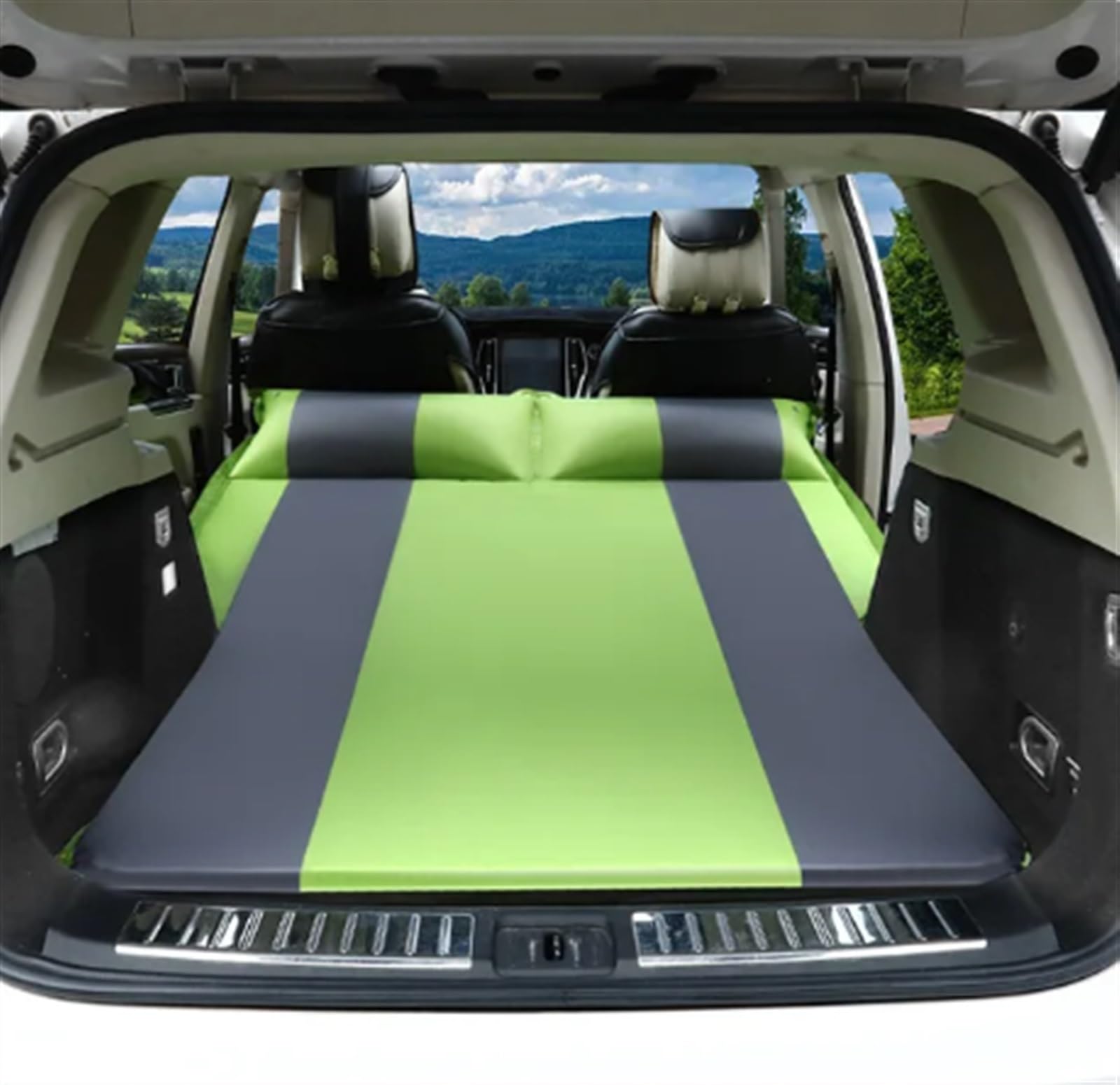 GLILAR Auto Luftmatratze Universal Auto Luftmatratze Automatisch Aufblasbares Bett Heckmatratze MPV SUV Reise Aufblasbares Bett Schlafmatratze Autozubehör(Green)