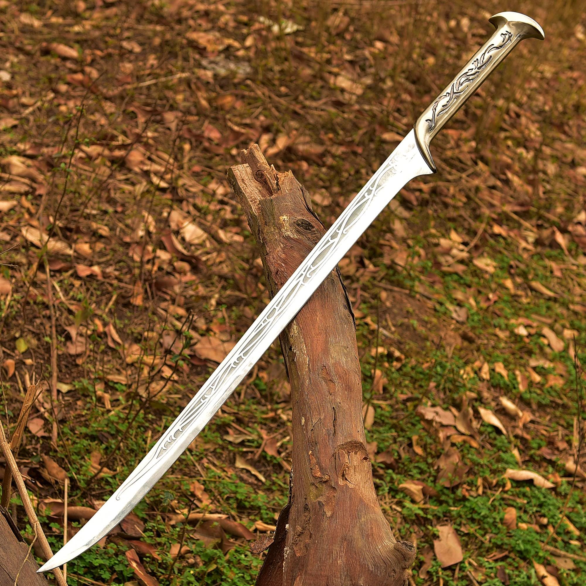 Unique Blades Elvenking Thranduil Schwert des Herr der Ringe Repliken, voller Tang, 96,5 cm, rasiermesserscharfer Karbonstahl, handgefertigt