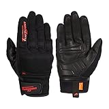 Furygan JET D3O - Motorradhandschuhe Herren – Sommerhandschuhe - Atmungsaktiv & leicht - D3O Aufprallschutz – Touchscreen, Schwarz-rot