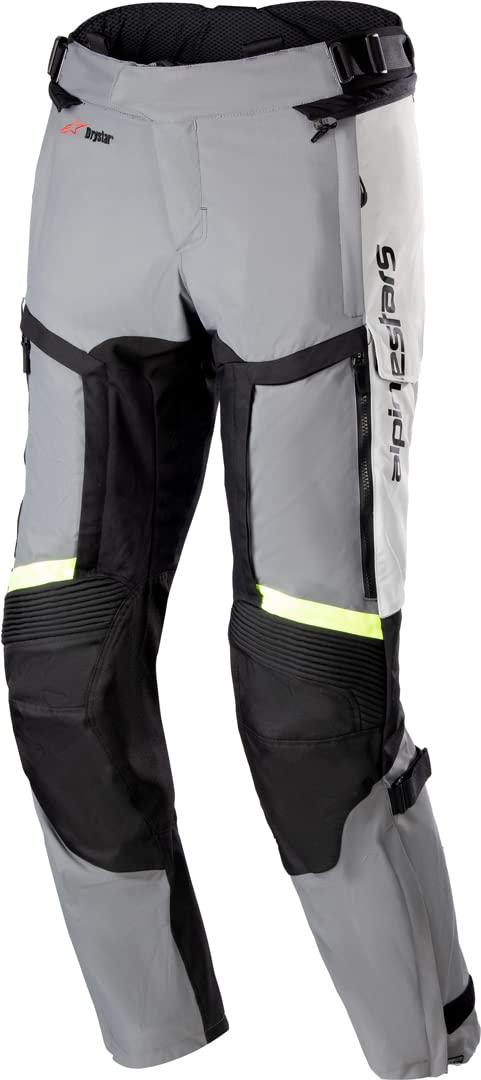 Alpinestars Bogota Pro Drystar 4 Seasons wasserdichte Motorrad Textilhose (Gray/Yellow,XXL)