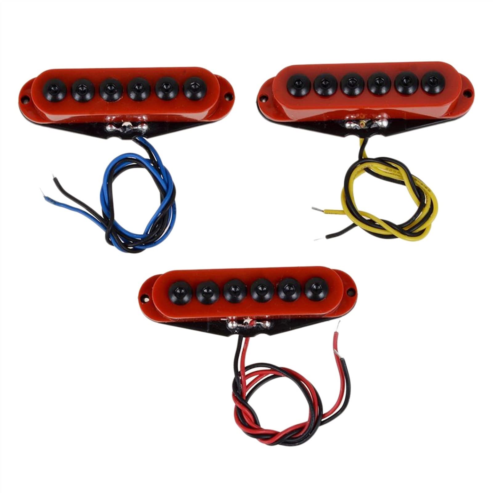 ZENGXUE 1 Set Single Coil Tonabnehmer Hals Middle Bridge Tonabnehmer Rot Humbucker Tonabnehmer Set