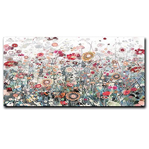 Moderne Blumen Gemälde Farbe Blume Kunst Leinwand Poster und Drucke Wandkunst Bilder für Wohnzimmer Dekor Wandbild 70x140cm Rahmenlos