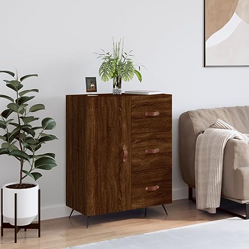 CCCINER Sideboard Braun Eichen-Optik 69,5x34x90 cm Holzwerkstoff,Zeitloses Sideboard mit viel Stauraum für Wohnzimmer und Esszimmer