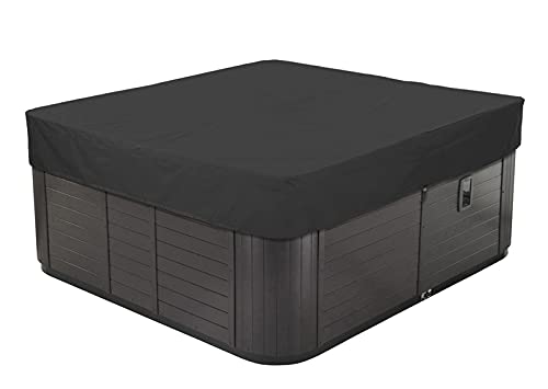 BaCover Outdoor Whirlpool Abdeckung, 210D Oxford-Gewebe Wasserdicht Spa Abdeckung Quadratische Poolabdeckung Mehrere Größen zur Auswahl,Schwarz,210x210x30cm