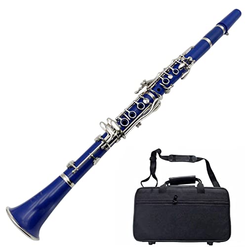 Klarinetten B Flache Klarinette Weiße Klarinette Farbe Klarinette Musikinstrument Standard Klarinette (Color : Blue+light body bag)