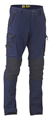 Bisley Workwear UKBPC6333_BPCT Flex & Move Cargohose, Stretch, Reißverschluss mit Knietaschen, Marineblau, Größe 34S