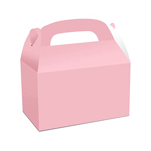 Seprendi Geschenkboxen für Leckereien, Giebel, Partyzubehör, für Geburtstagspartys, Duschen, 15,2 x 8,9 x 8,9 cm, Rosa, 48 Stück