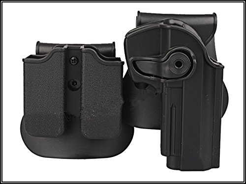 Paintball Equipment Rechte Hand Pistolenholster für Beretta 92 96 M92 und Doppelt Magazintasche