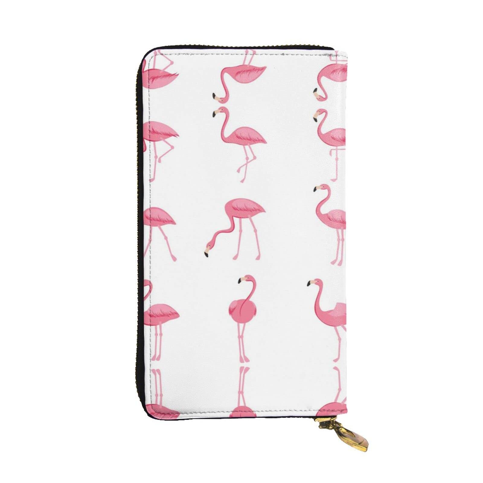 DMORJ Lange Clutch-Geldbörse, Flamingos auf weißem Leder, 19 x 10 cm, bequem, leicht, wasserdicht, langlebig, schönes Geschenk, Schwarz, Einheitsgröße, Schwarz , Einheitsgröße