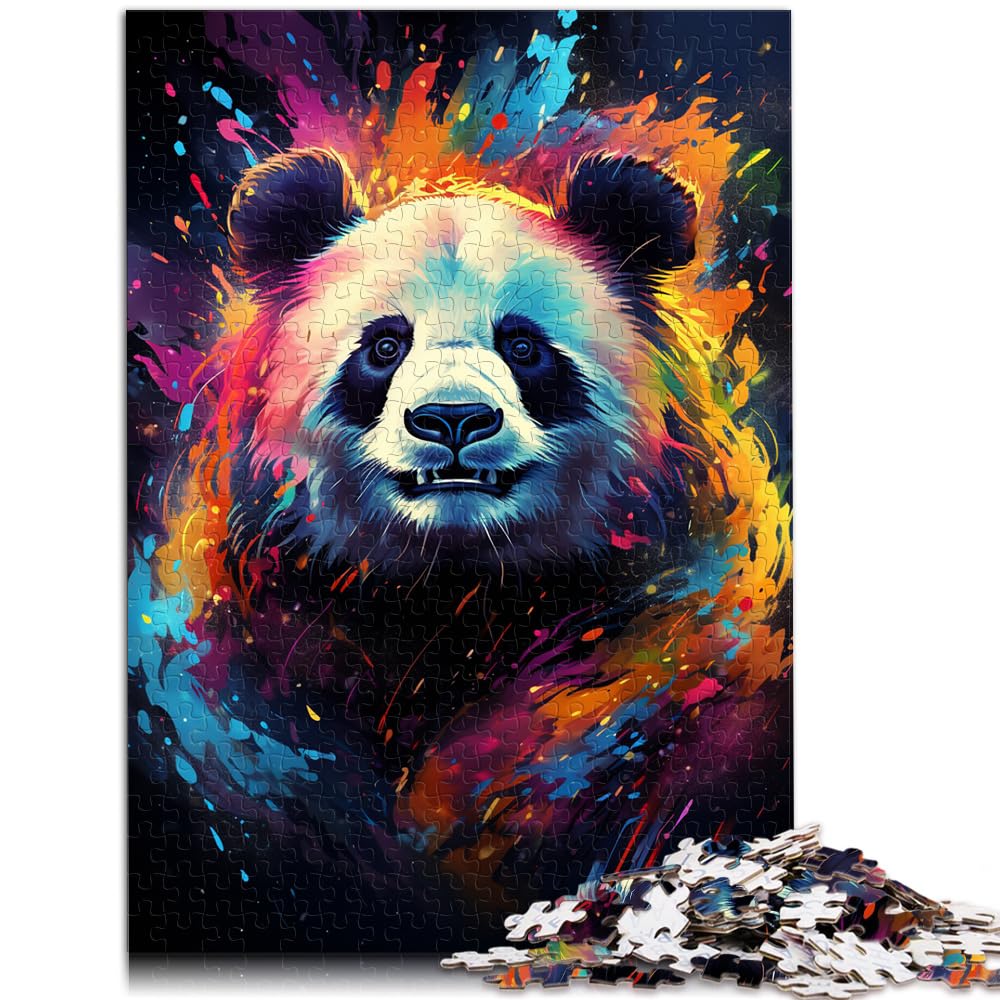 Puzzle-Spiele, farbenfroh, psychedelisch, süßer Kleiner Panda, 1000 Teile, Puzzle für Erwachsene, Holzpuzzle, einzigartige Heimdekoration und Geschenke, 1000 Teile (50 x 75 cm)