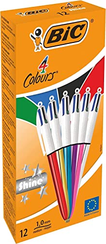 BIC Druckkugelschreiber 4Colours Shine, farbig sortiert