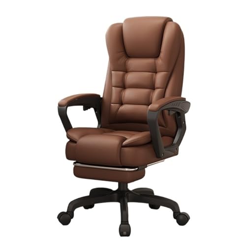 Bürostuhl Ergonomischer Bürostuhl mit hoher Rückenlehne, Schreibtischstuhl aus Leder for das Homeoffice mit Lendenwirbelstütze, ergonomischer, bequemer Bürostuhl mit Liegefunktion, Drehstühle mit Roll