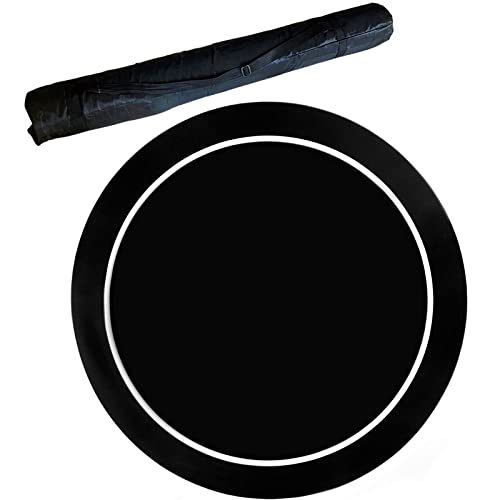 BFVAKBKYT Professionelle Pokermatte für Tische, Professionelle Pokermatte mit Tragetasche, Tisch-Casino-Filz-Layout for Karten, Pokerspiele(Black,24inch)