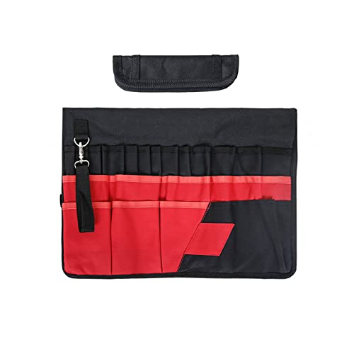 Gartengeräte Eimertasche mit 42 Taschen Outdoor Multifunktional Besseres Stabiles Oxford-Gewebe für Damen Herren Schwarz & Rot