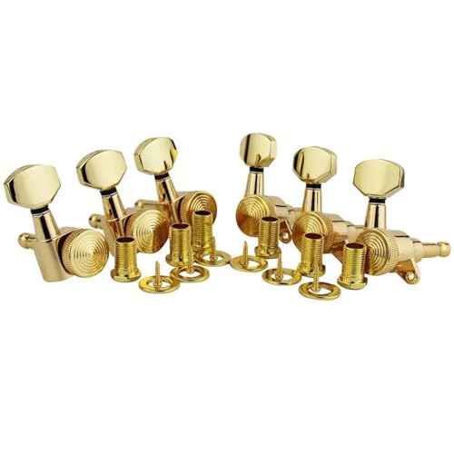 Strings Tuning Pegs Mechaniken Für Gitarre Gitarrenstimmgeräte mit Verriegelungsfunktion, vollständig geschlossener Knopfschaft mit hinterer Saitenverriegelung (Color : 5)