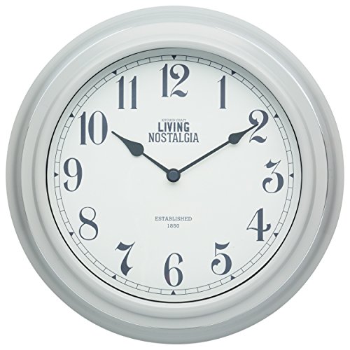 Kitchen Craft Living Nostalgia Collection Wanduhr, für Innnenräume, 25,5 cm, Vintage-Look, Grau