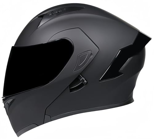 Modularer Integralhelm Für Motorräder, Hochklappbarer Motorradhelm, ECE-Zugelassener Doppel-Integralvisierhelm Für Herren Und Damen, Roller-Motorradhelm Für Erwachsene I,M54-55CM