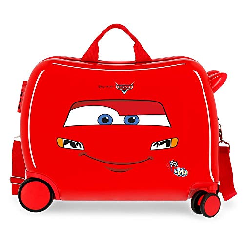 Disney Cars Lightning McQueen Kinderkoffer, rot, 50 x 38 x 20 cm, starr, ABS, seitlicher Zahlenkombinationsverschluss, 34 l, 3 kg, 4 Räder, Handgepäck.