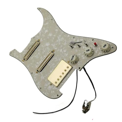 Standard-Pickguard-Tonabnehmer Praktisches Set mit vorverkabeltem geladenem Schlagbrett und Humbucker-Tonabnehmern aus HSS-Kabelbaum für Gitarre (Color : 4)