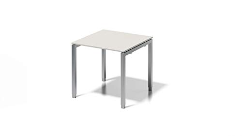 Bisley Cito Schreibtisch, 650-850 mm höheneinstellbares U, H 19 x B 800 x T 800 mm, Dekor grauweiß, Gestell Silber, Metall Gw355, 80 x 80 x 85 cm