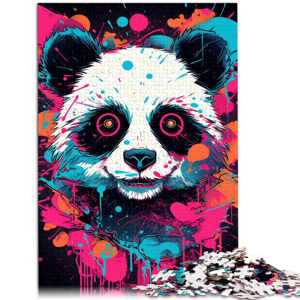 Puzzle zum Verschenken, Bunter Tierpanda, 1000 Teile für Erwachsene, Schwierige Puzzles, Holzpuzzles und Geschenkideen, 1000 Teile (50 x 75 cm)