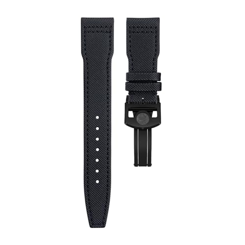 IOTUP Uhrenarmband aus Nylon-Leinen-Leder, 21 mm, 22 mm, für IWC-Armband Spitfire Mark 18 Portugieser Portofino Pilot IW3777, 20 mm, Achat