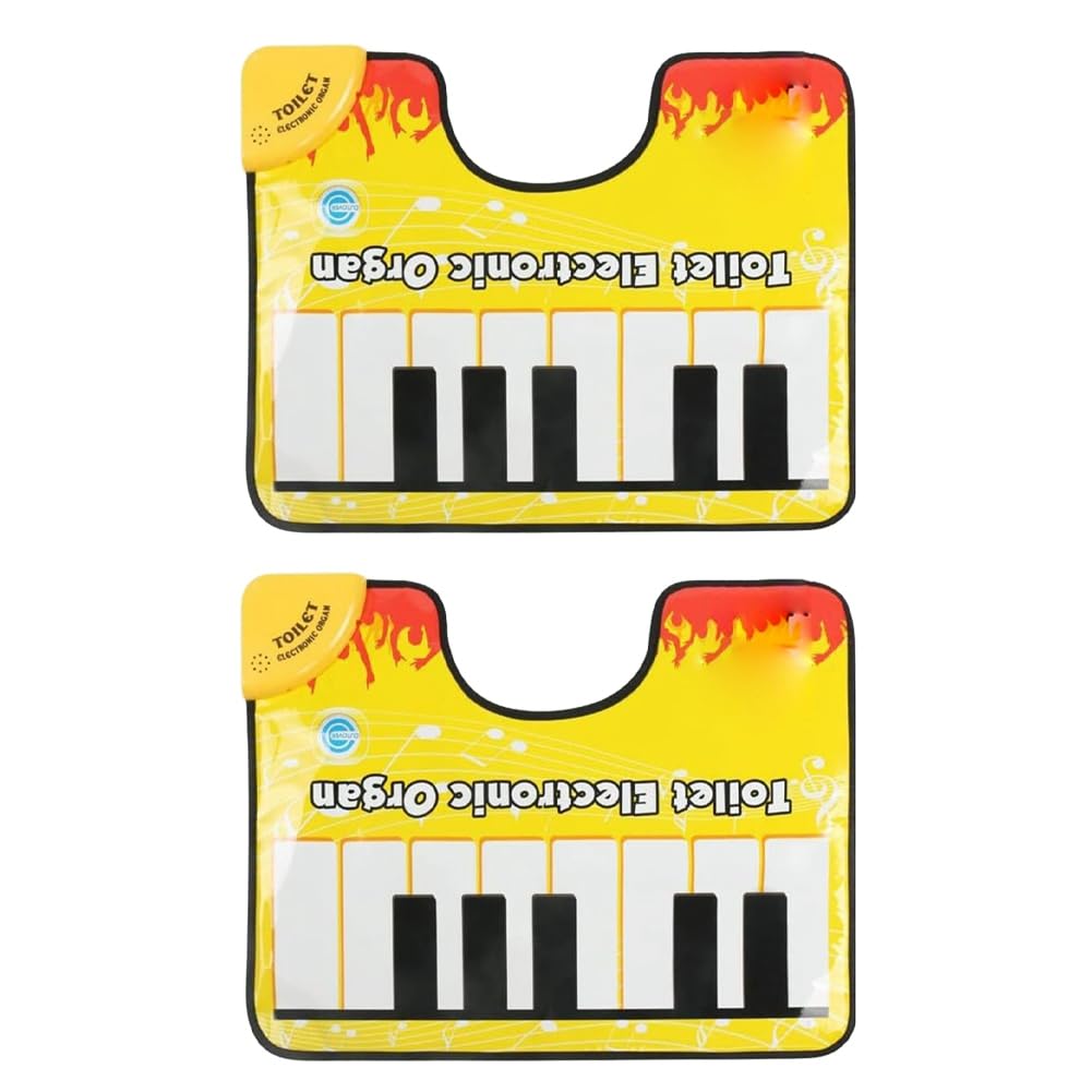 Pcivzxam Badezimmerteppich mit Künstlerischem Klavierklang, Attraktive Bodenmatte mit Klavierklang, Toilettenteppich-Set mit Elektronischer Musik