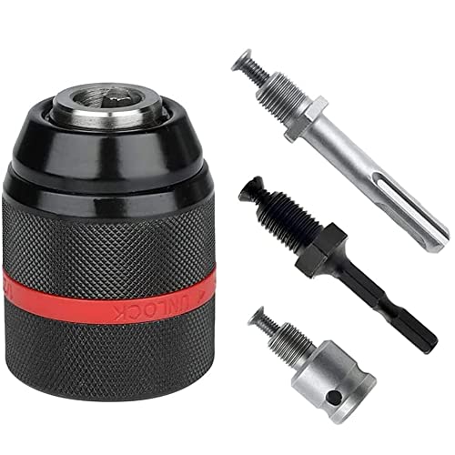 Ghulumn 4 Stück Metall 1/2-20UNF 1,5-13 mm Schnellspannbohrfutter mit Sechskantschaft / SDS/Buchse Adapter Vierkant-Buchse weiblich Werkzeug Hardware Bohrfutter