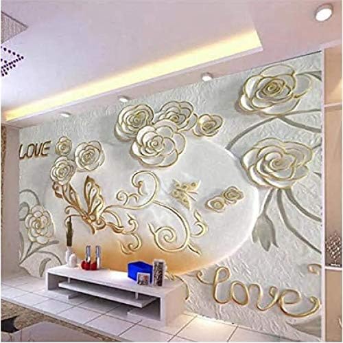 XLMING Geprägte Blume Schmetterling Wand 3D Tapeten Home Esszimmer Sofa Schlafzimmer Wohnzimmer TV Hintergrund-400cm×280cm